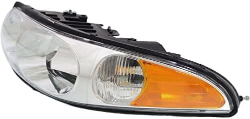 Set Of 2 Front Head Light Assembly Halogen Left Driver & Right Passenger Side Direct Replacement Compatible With 2000-2005 Buick LeSabre GM2502204 GM2503204 25713547 25713548