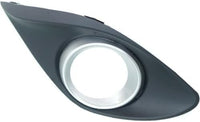 Set Of 2 Front Fog Light Molding Silver Left Driver & Right Passenger Side Direct Replacement Compatible With 2011-2014 Mazda 2 MA1039109 MA1038109 DR6150C10A DR6150C20A
