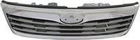 Front Grille Assembly Chrome Shell With Painted Silver Insert Plastic Direct Replacement Compatible With 2011-2013 Subaru Forester SU1200149 91121SC040