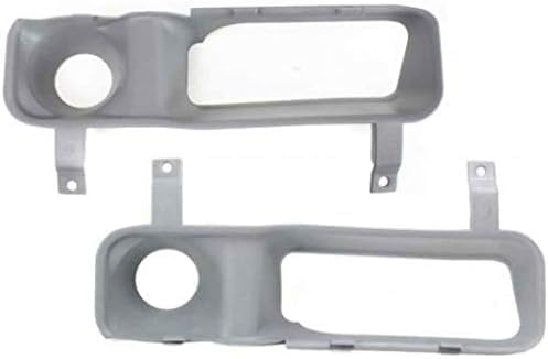 Set Of 2 Front Fog Lamp Molding Primed Left Driver & Right Passenger Side Direct Replacement Compatible With 1994-2002 Dodge Ram 1500 2500 3500 CH1038101 CH1039101 55076600 55076601