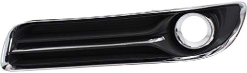 Set Of 2 Front Fog Light Molding Primed With Chrome Trim Left Driver & Right Passenger Side Direct Replacement Compatible With 2011-2014 Chrysler 300 CH1038126 CH1039126 68127946AB