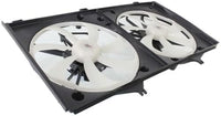 Front Radiator Dual Cooling Fan Assembly Plastic Direct Replacement Compatible with 2007-2009 Toyota Camry TO3115151 163630H010-PFM