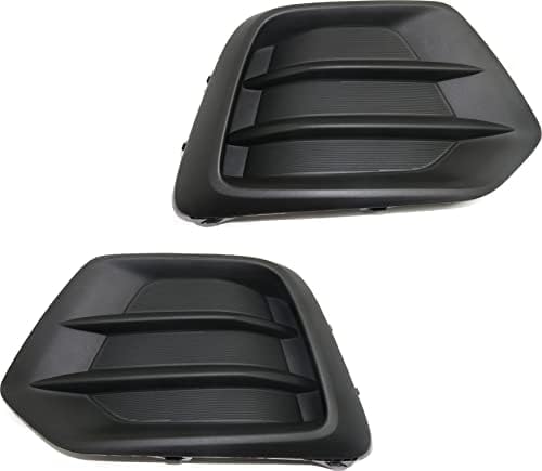 Set Of 2 Front Fog Light Cover Textured Left Driver & Right Passenger Side Direct Replacement Compatible With 2017-2022 Chevrolet Trax GM1039226 GM1038226 42537708 42537707