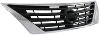 Front Grille Assembly Textured Gray Shell And Insert With Chrome Trim Direct Replacement Compatible With 2012-2014 Nissan Versa NI1200247 623103BA5A