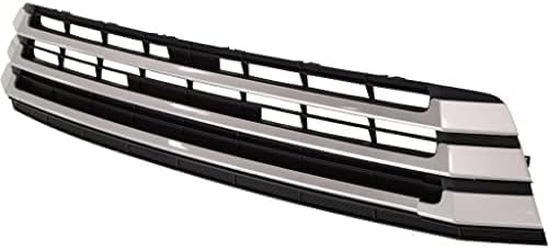 Front Bumper Grille Primed With Silver Molding Plastic Direct Replacement Compatible With 2017-2019 Toyota Highlander TO1036173 531020E070