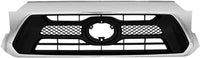 Front Grille Assembly Chrome Shell With Primed Insert Plastic Direct Replacement Compatible With 2012-2015 Toyota Tacoma TO1200351 5310004491