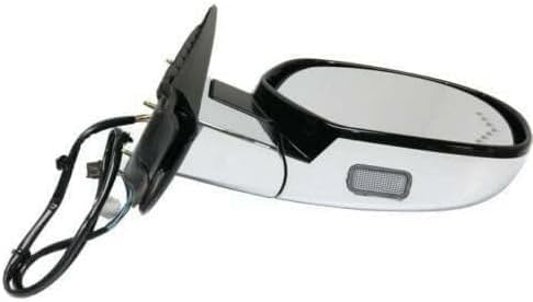 Front Power Folding Mirror Heated Chrome Base With Paintable Cap Right Passenger Side Direct Replacement Compatible With Cadillac Escalade 2007-2014 GM01ER-S 25776162