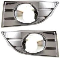 Set of 2 Front Fog Lamp Molding Chrome Left Driver & Right Passenger Side Direct Replacement Compatible With 2008-2009 Ford Taurus FO1038109 FO1039109 8G1Z17E810AA 8G1Z17E811AA