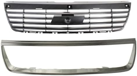 Front Bumper Upper Grille Shell And Insert & Molding Chrome Plastic Direct Replacement Compatible With 2006-2008 Chevrolet Malibu GM1200558 GM1210110 15266336 15853884