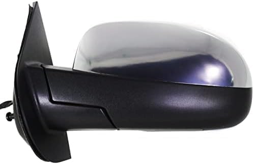 Set Of 2 Front Power Mirror Manual Folding Heated Chrome Right & Left Side Direct Replacement Compatible With 2007-2013 Chevrolet Silverado / 2007-2014 Suburban Avalanche Sierra 1500