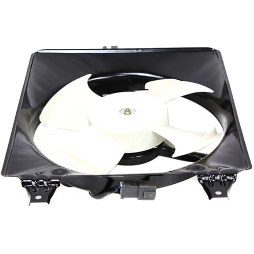 Front A/C Condenser Single Cooling Fan Assembly Plastic Left Driver Side Direct Replacement Compatible with 1998-2002 Honda Accord HO3113106 38605PAAA01