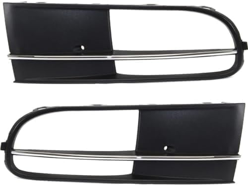 Set Of 2 Front Fog Light Molding Primed With Chrome Insert Right Passenger & Left Driver Side Direct Replacement Compatible With 2012-2019 Volkswagen Beetle VW1039117 VW1038117