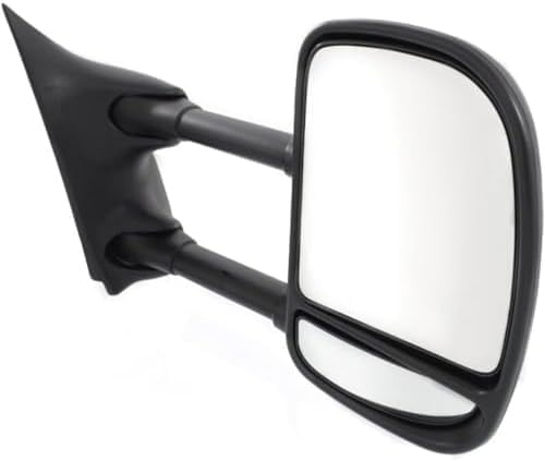 Set of 2 Front Power Towing Mirror Manual Folding Non-Heated Textured Right Passenger & Left Driver Side Direct Replacement Compatible With 1999-2007 Ford F-Series Super Duty