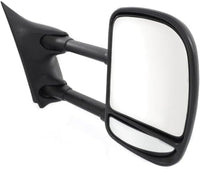 Set of 2 Front Power Towing Mirror Manual Folding Non-Heated Textured Right Passenger & Left Driver Side Direct Replacement Compatible With 1999-2007 Ford F-Series Super Duty