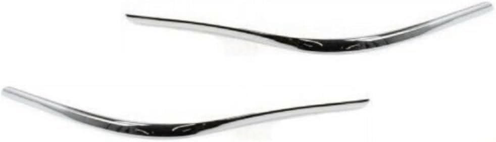 Set Of 2 Front Bumper Molding Chrome Plastic Left Driver & Right Passenger Side Direct Replacement Compatible With 1998-2002 Lincoln Town Car FO1059273 FO1058273 F8VZ17K833BA
