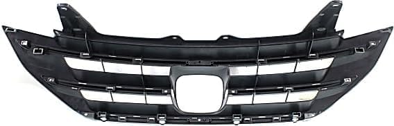 Front Bumper Upper Primed + Lower Cover Textured + Grille Primed Shell and Insert Direct Replacement Compatible With 2012-2014 Honda CR-V HO1200211 HO1014100 HO1015107 04711T0AA90ZZ