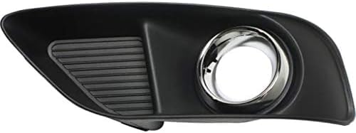 Set Of 2 Front Fog Light Molding Primed Plastic With Chrome Trim Left Driver & Right Passenger Side Direct Replacement Compatible With 2012-2014 Chrysler 300 CH1039150 CH1038150