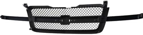 Front Grille Primed Shell & Center Bar With Gray Insert Direct Replacement Compatible With 2003-2007 Chevrolet Silverado 1500 GM1200557 19168630