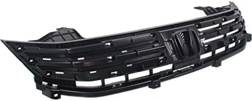 Front Bumper Upper Grille Primed Shell And Insert Plastic Direct Replacement Compatible With 2010-2011 Honda Insight HO1200208 71121TM8G01
