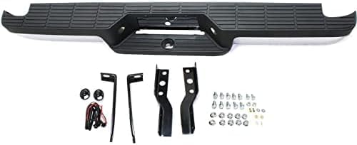 Step Bumper Assembly Chrome Steel With Pads Fleetside Direct Replacement Compatible With 1993-2011 Ford Ranger FO1102306 4L5Z17906AA-PFM