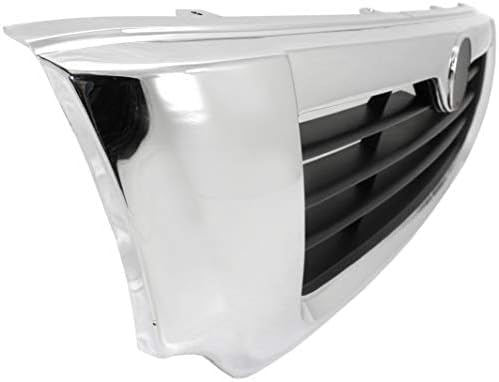 Front Grille Assembly Chrome Shell With Primed Insert Plastic Direct Replacement Compatible With 1998-2000 Mazda Pickup MA1200154 1F0150710