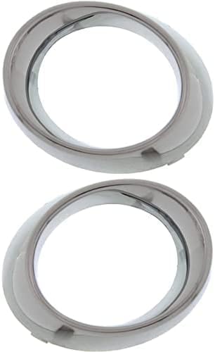 Set Of 2 Front Fog Light Molding Chrome Plastic Left Driver & Right Passenger Side Direct Replacement Compatible With 2010-2012 Mercedes Benz GLK350 MB1039131 MB1038131