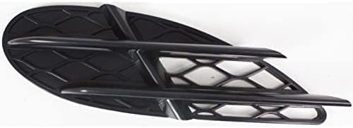 Front Bumper Center Grille Black + Fog Lamp Covers Right Passenger & Left Driver Side Direct Replacement Compatible With 2003-2006 Mercedes Benz S-Class MB1036108 MB1038113