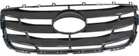 Front Bumper Cover + Valance + Upper & Lower Grille + Molding Chrome + Headlight + Fog Light Cover Left & Right Side Direct Replacement Compatible With 2010-2012 Hyundai Santa Fe