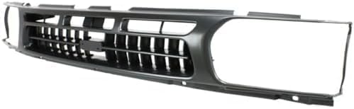 Front Grille Painted Dark Argent Shell And Insert Plastic Direct Replacement Compatible With 1996-1999 Nissan Pathfinder NI1200175 623100W001