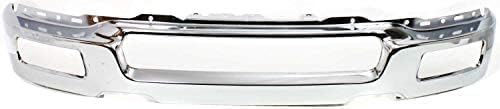 Front Bumper Face Bar Chrome Steel With Fog Light Holes Direct Replacement Compatible With 2004-2006 Ford F-150 FO1002390 4L3Z17757BA
