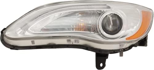 Front Headlight Assembly Left Driver Side Direct Replacement Compatible With 2011-2014 Chrysler 200 5182591AE-PFM 5182591AC-PFM