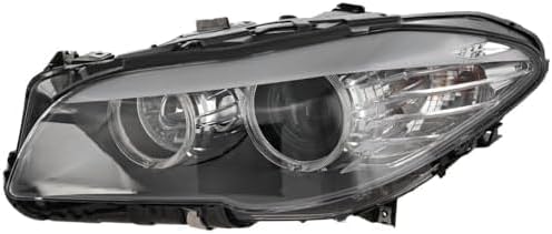 Front Headlight Assembly Halogen Left Driver Side Direct Replacement Compatible With 2011-2013 BMW 5-Series BM2502174 63117203243