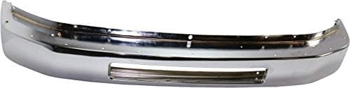 Front Bumper Chrome Steel + Head Light Assembly Left Driver & Right Passenger Side Direct Replacement Compatible With 2008-2019 Ford Econoline Van