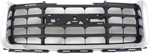 Front Grille Chrome Shell With Textured Gray Insert Direct Replacement Compatible With 2007-2010 GMC Sierra GM1200613 25825523