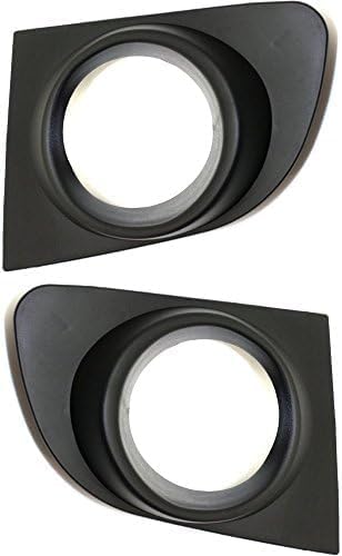 Set Of 2 Front Fog Light Molding Textured Plastic Left Driver & Right Passenger Side Direct Replacement Compatible With 2007-2012 Nissan Sentra NI1039110 NI1038110