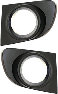 Set Of 2 Front Fog Light Molding Textured Plastic Left Driver & Right Passenger Side Direct Replacement Compatible With 2007-2012 Nissan Sentra NI1039110 NI1038110