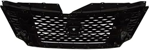 Front Grille Primed Plastic With Chrome Frame Direct Replacement Compatible With 2017-2020 Nissan Armada NI1200286 623105ZW0A