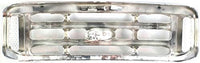 Front Grille Chrome Shell And Insert Plastic Direct Replacement Compatible With 1999-2004 Ford F-Series Super Duty FO1200417 F81Z8200