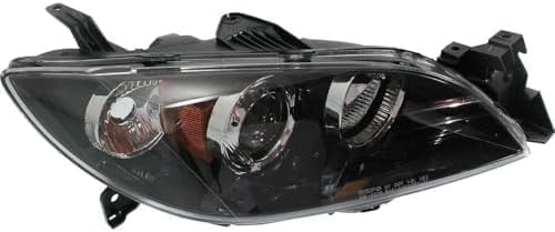 Set Of 2 Front Head Light Assembly Plastic Lens And Housing Left Driver & Right Passenger Side Direct Replacement Compatible With 2004-2009 Mazda 3 MA2519108 MA2518108