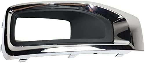 Set Of 2 Front Fog Light Molding Primed With Chrome Bezel Left Driver & Right Passenger Side Direct Replacement Compatible With 2015-2020 GMC Yukon/XL GM1039187 GM1038187 22936427