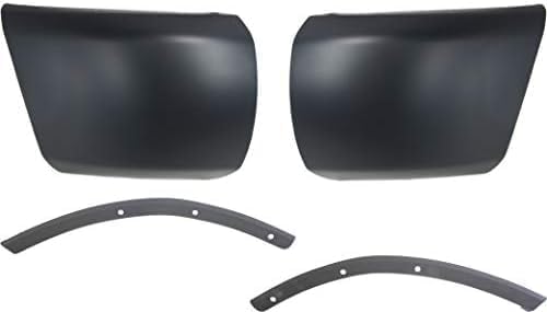 Front Bumper End Cap Without Fog Light Hole + Outer Filler Primed Left Driver & Right Passenger Side Direct Replacement Compatible With 2007-2013 Chevrolet Silverado 1500 GM1017103