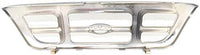 Front Grille Chrome Shell & Gray Insert + Header Panel Thermoplastic And Fiberglass + Headlight Left & Right Side Direct Replacement Compatible With 1998-2000 Ford Ranger FO1200341