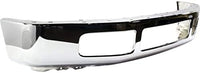 Front Bumper Face Bar Chrome Steel With Molding Pad Holes Direct Replacement Compatible With 2008-2010 Ford F-250/350 Super Duty FO1002406 8C3Z17757B
