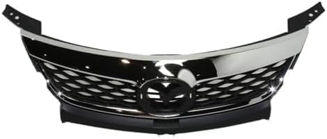 Front Upper Grille Chrome Shell And Insert Without Logo Direct Replacement Compatible With 2010-2012 Mazda CX-9 MA1200190 TE6950710B