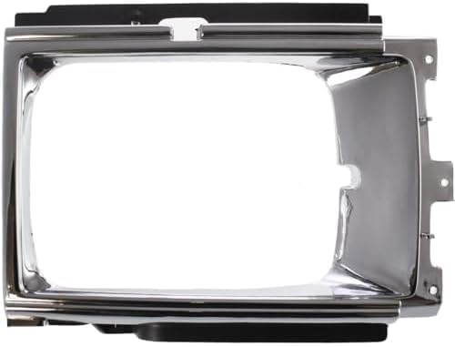 Set Of 2 Front Headlight Door Bezel Chrome Plastic Right Passenger & Left Driver Side Direct Replacement Compatible With 1984-1986 Toyota 4Runner / Pickup TO2513102 TO2512102