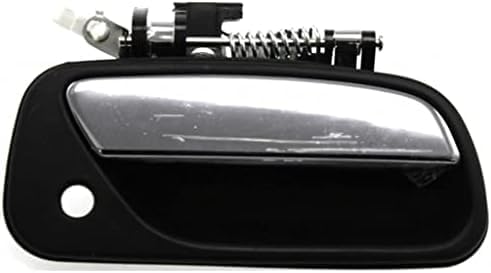 Front Exterior Door Handle Textured with Chrome Lever and Key Hole Plastic Right Passenger Side Direct Replacement Compatible with 1993-1998 Toyota T100 TO1311135 6921034020