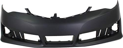 Front Bumper Cover Primed + Lower Grille Textured Direct Replacement Compatible With 2012-2014 Toyota Camry TO1000379 TO1036129 5211906975 5311206210