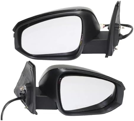 Set Of 2 Front Power Mirror Manual Folding Heated Primed Right Passenger & Left Driver Side Direct Replacement Compatible With 2014-2018 Toyota 4Runner TO1321312 TO1320312