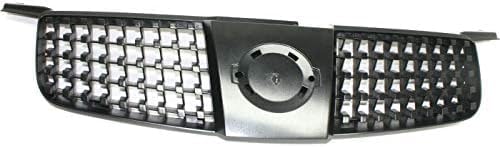 Front Grille Gray Shell And Insert Plastic Direct Replacement Compatible With 2004-2006 Nissan Sentra NI1200214 NI1200218 620706Z500 620706Z51A