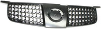 Front Grille Gray Shell And Insert Plastic Direct Replacement Compatible With 2004-2006 Nissan Sentra NI1200214 NI1200218 620706Z500 620706Z51A